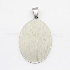 Устойчивые к потускнению материалы для поделок 201 нержавеющая сталь плоские овальные ручная штамповка пустые бирки подвески STAS-O044-124