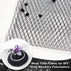 Сетка для свадебной фаты из полиэстера с синельным краем AJEW-WH0471-103C-04