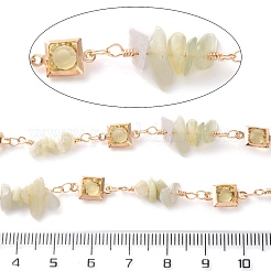 Квадратные звенья латунных стеклянных цепей ручной работы CHC-F019-09G-01