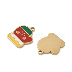 Рождественские эмалевые подвески из нержавеющей стали 304&nbsp;STAS-Z093-08Y-G