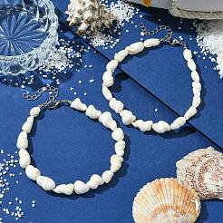 Cavigliere con perline di conchiglia naturale&nbsp;AJEW-AN00619