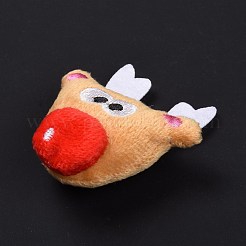綿人形飾りアクセサリー  不織布とベルベットの発見  DIYブローチ用  バッグ  靴下  スカーフ  クリスマスのトナカイ/クワガタ  砂茶色  64x57x26mm&nbsp;DIY-A027-05