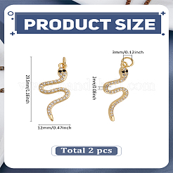 2шт латунные подвески с микропаве и кубическим цирконием&nbsp;KK-LP0004-06