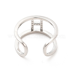 Кольцо-манжета с открытой буквой из прозрачного кубического циркония RJEW-A012-01P-H