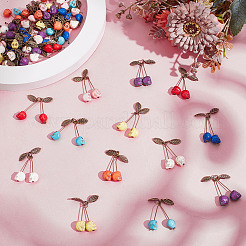 64 шт. подвески в виде черепа в форме вишни из синтетической бирюзы двух цветов PALLOY-AR00020