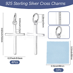 4 Stück Rack-Plating 925 Sterling Silber Anhänger&nbsp;STER-BBC0009-32