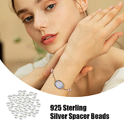 40 шт. 925 бусины-разделители из стерлингового серебра&nbsp;STER-DC0001-29