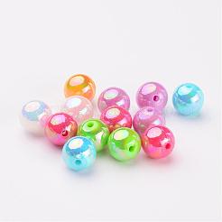 Tondi colorati ab perline sfera di colore acrilico per gioielli bambino&nbsp;X-PL426