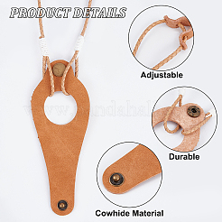 2шт. 2-цветный кожаный ремешок для очков с зажимом-держателем и латунной пряжкой&nbsp;AJEW-GF0005-54