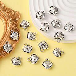 チベット風合金チャーム  ハート  カドミウムフリー＆鉛フリー  アンティークシルバー  13x11.5x5mm  穴：2mm&nbsp;X-TIBE-Q050-163AS-LF
