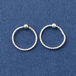 Anello da naso con sfera in ottone e perlina prigioniera&nbsp;AJEW-G075-01S-02