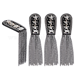 Épaulettes à pompons en tissu et alliage&nbsp;AJEW-WH0410-181B