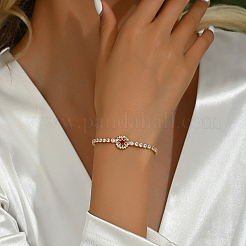 Элегантные геометрические латунные браслеты-цепочки с кубическим цирконием для ежедневного ношения женщинами&nbsp;SA8702-3