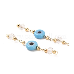 Лэмпворк сглаза ручной работы со стеклом соединители звеньев из бисера ручной работы&nbsp;KK-M266-09G-05