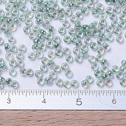 MIYUKIラウンドロカイユビーズ  日本製シードビーズ  （rr277)ライム裏打ちクリスタルab  11/0  2x1.3mm  穴：0.8mm  約1100PCS /ボトル  10 G /ボトル&nbsp;SEED-JP0008-RR0277