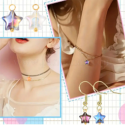 10шт стеклянные подвески PALLOY-YW00065-01