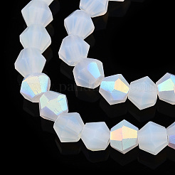 Nachahmung von Doppelkegel-Perlensträngen aus mattiertem Jade&nbsp;EGLA-A039-J4mm-MB05