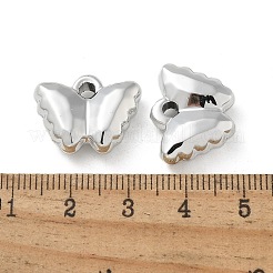 メッキアクリルパーツ  カン付き  蝶  銀メッキ  15x19x6mm  穴：2.2mm&nbsp;PACR-Q008-18S