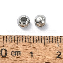 変色しない316ステンレススチールビーズ  ラウンド  ステンレス鋼色  5x4mm  穴：2mm&nbsp;LS-STAS-H191-08P