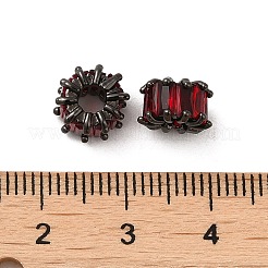 Perlas de circonita cúbica micropavé de latón negro con baño de rack&nbsp;KK-Q795-02C-B