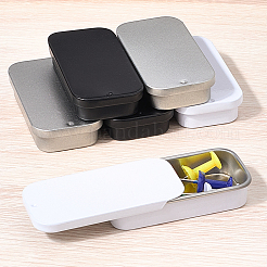 9 шт. 3-цветные жестяные коробки для хранения безделушек с раздвижной крышкой CON-CP0001-016B