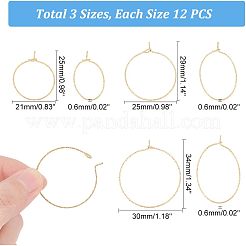 36 шт. 3 размера ионное покрытие (IP) 316 хирургическая нержавеющая сталь серьги-кольца фурнитура STAS-UN0039-40