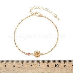 Bracelets à maillons en laiton micro pavé de zircons cubiques pour anniversaire&nbsp;BJEW-U031-01G-07