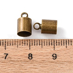 真鍮製コードエンドパーツ  アンティークブロンズ  10x6mm  穴：1.2mm  5.5mm内径&nbsp;EC041-AB