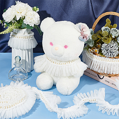 4 ярд плиссированной кружевной отделки из полиэстера OCOR-WH0085-42A