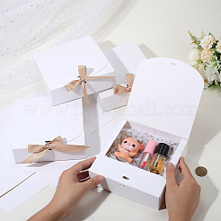 Складные бумажные подарочные коробки с лентой CON-WH20001-11B-01