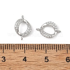 Breloques connecteurs en laiton Shegrace avec micro-pavé de zircone cubique transparente&nbsp;XGRQ3P221-601P