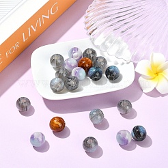 20 шт. Европейские бусины из смоляных блесток&nbsp;RESI-YW0004-61