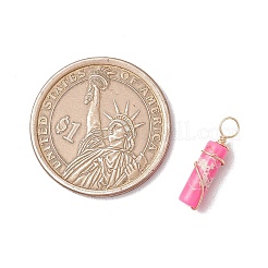 Подвески в виде колонн из синтетической императорской яшмы/синтетического малахита/натуральной зеленой яшмы с пятнами&nbsp;PALLOY-JF03488