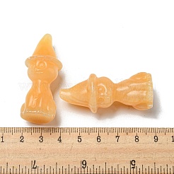 Natürliche Topas-Jade geschnitzte Heilkatze mit Hexenhutfiguren&nbsp;DJEW-D012-07I