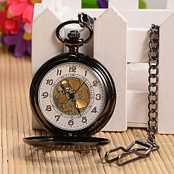 Ouvrable plat alliage ronde montre de poche pendentif&nbsp;X-WACH-L024-27