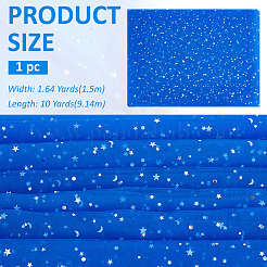 10 ярд ПВХ полиэстеровая сетчатая ткань с рисунком «звезда и луна»&nbsp;DIY-WH0061-012B