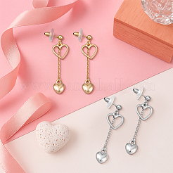 4 пара двухцветных сережек-гвоздиков из сплава и железа&nbsp;EJEW-HY0001-11