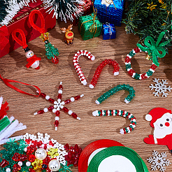 Наборы для изготовления украшений из акриловых бусин на рождественскую тематику&nbsp;DIY-PH0030-34