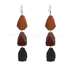 Boucles d'oreilles pendantes en bois et fer pour femmes&nbsp;WGF6A18-01