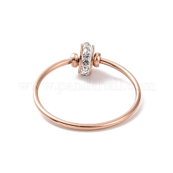Anillo de dedo redondo plano de rhinestone de cristal&nbsp;RJEW-D120-22B-RG
