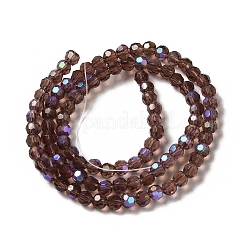 Chapelets de perles en verre transparent électrolytique&nbsp;LS-EGLA-A035-T4mm-L13