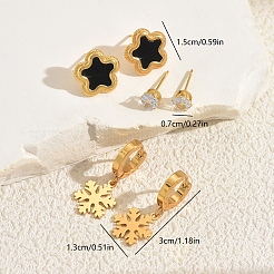 3 пара серег-гвоздиков и сережек-колец из нержавеющей стали TP3302