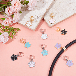 10 шт. подвеска-стетоскоп с отпечатком собачьей лапы из сплава и эмали&nbsp;HJEW-OC00211