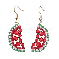 Серьги-подвески в форме арбуза из нержавеющей стали 304&nbsp;EJEW-MZ00652