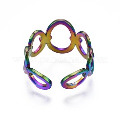 Anillo de puño ovalado de acero inoxidable 304&nbsp;RJEW-N038-099
