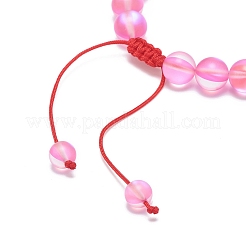 3шт 3 цветных браслета из плетеных бусин из синтетического лунного камня BJEW-JB08858