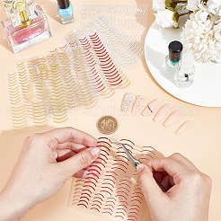 12 шт. 6 цвета имитация металлических линий наклейки для дизайна ногтей MRMJ-OC0003-93