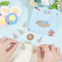 10 Stück 10-Stil-Blume mit Zahlen-Holzanhänger&nbsp;HJEW-AB00644