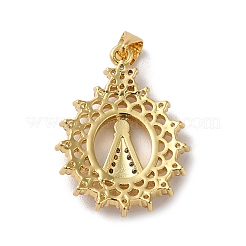 Покрытие стойки латунь микропаве прозрачные подвески из кубического циркония&nbsp;KK-F853-04G