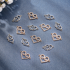 20 шт. 2-цветные литые хрустальные звенья со стразами&nbsp;ALRI-PH0001-22